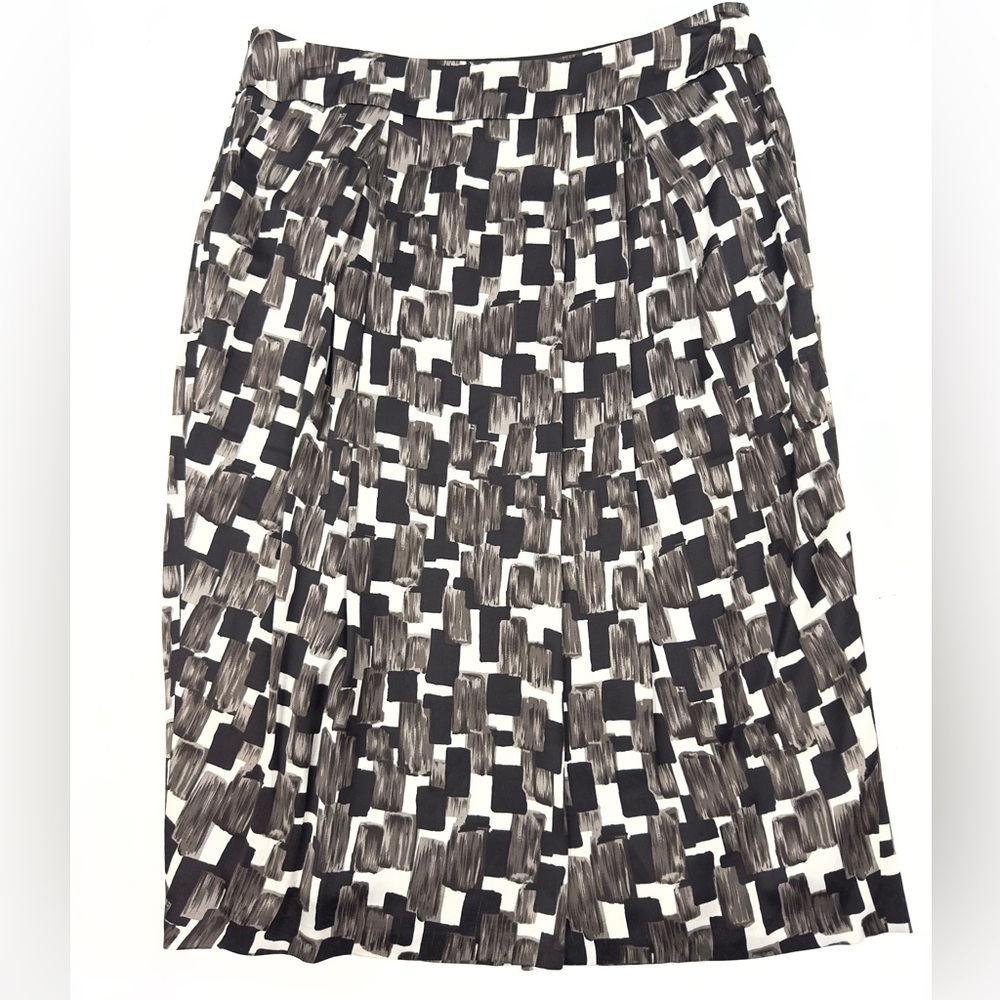 Lafayette 148 Skirt With Pockets Womens 10 Geometric Career Art Business Luxury